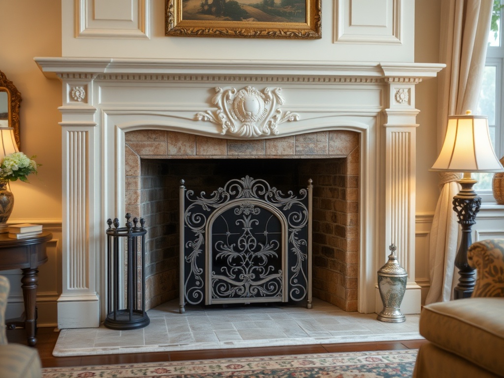 Traditional setting highlighting deep burgundy and gold accents in an insert